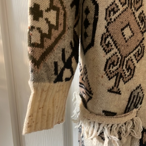 RARE chaser tapestry jacquard fringed cardigan - Picture 6 of 9